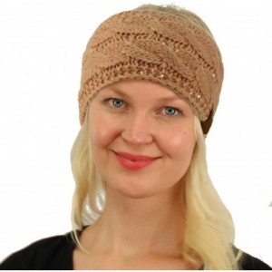 Cold Weather Headbands Winter Fuzzy Fleece Lined Thick Knitted Headband Headwrap Earwarmer - Sequins Indi Pink - C818IIDCYLZ ...