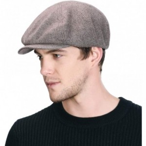 Newsboy Caps Wool Newsboy Cap Earflap Trapper Hat Winter Warm Lined Fashion Unisex 56-60CM - 00793_coffee - CJ18ZUMA43E $37.42