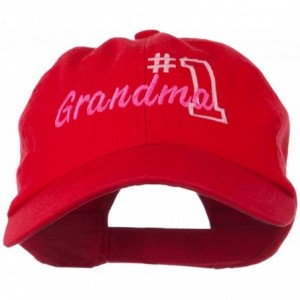 Baseball Caps Number 1 Grandma Embroidered Cotton Cap - Red - CL11ND5GQ8L $51.46