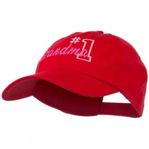 Baseball Caps Number 1 Grandma Embroidered Cotton Cap - Red - CL11ND5GQ8L $51.46