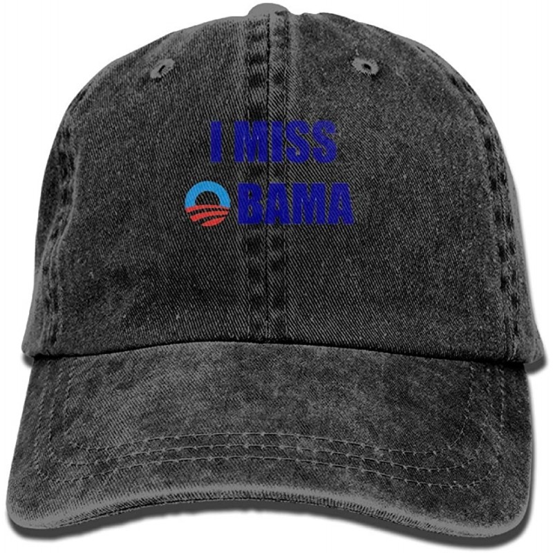 Baseball Caps I Miss Obama Denim Hat Adjustable Unisex Classic Baseball - Black - CH18DW0AS60 $33.50