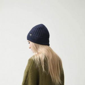 Skullies & Beanies Acrylic Knit Beanie Hat- Winter Cuffed Skully Cap- Warm- Soft- Slouchy Headwear for Men and Women - Dark B...