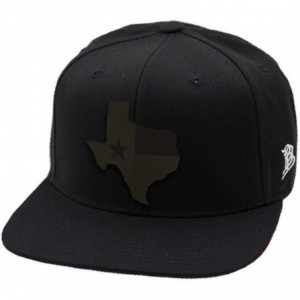 Baseball Caps Texas 'Midnight 28' Black Leather Patch Snapback Hat - Black - CS18IGOWSI2 $33.21