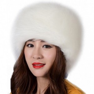 Skullies & Beanies Faux Fur Warm Hat for Women Russian Cossack Style Winter - White - C7128S82YC9 $25.20