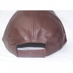 Baseball Caps Premium Leather Dark Brown Baseball Hat Cap - CL116SH7FEZ $44.83