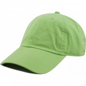 Baseball Caps Unisex Blank Washed Low Profile Cotton & Denim & Tie Dye Dad Hat Baseball Cap - Lime - CB12FOR5IVV $22.94