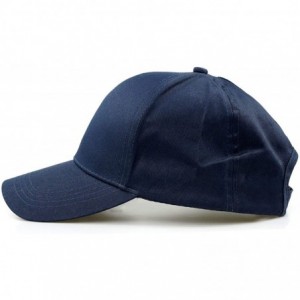 Baseball Caps Women Ponytail Baseball Hats Messy High Bun Hat Ponycaps Adjustable Cotton Trucker Dad Cap - A-blue - CW18CWL95...