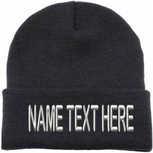 Skullies & Beanies Custom Embroidery Personalized Name Text Ski Toboggan Knit Cap Cuffed Beanie Hat - Charcoal - C81892DYSK4 ...