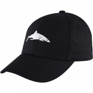 Baseball Caps Embroidered Cotton Baseball Cap Adjustable Snapback Dad Hat - Shark Black - C218SWOX65Y $27.70