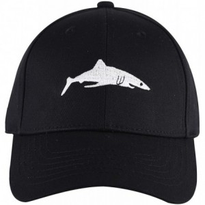 Baseball Caps Embroidered Cotton Baseball Cap Adjustable Snapback Dad Hat - Shark Black - C218SWOX65Y $27.36
