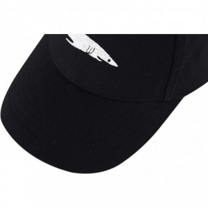 Baseball Caps Embroidered Cotton Baseball Cap Adjustable Snapback Dad Hat - Shark Black - C218SWOX65Y $16.07