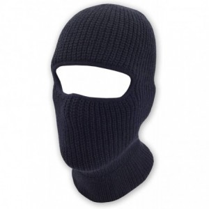 Balaclavas Double Layered Knitted One Hole Ski Mask Tactical Paintball Running - Navy Blue - C8180C8WSWR $22.32