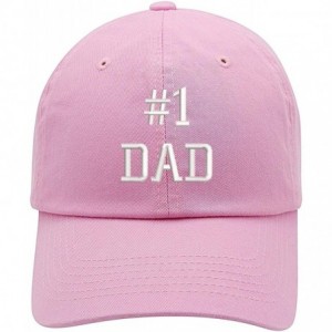 Baseball Caps Number 1 Dad Embroidered Brushed Cotton Dad Hat Cap - Vc300_lightpink - C418QOE549N $17.16