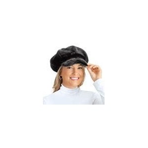 Skullies & Beanies Faux Fur Newsboy Winter Hat- Stylish Plush Cap - White - C918KQALX44 $13.53
