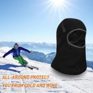 Balaclavas Winter Balaclava face mask Thermal Fleece Helmet Liners - Black With Straps - C418A9W2MHI $25.52