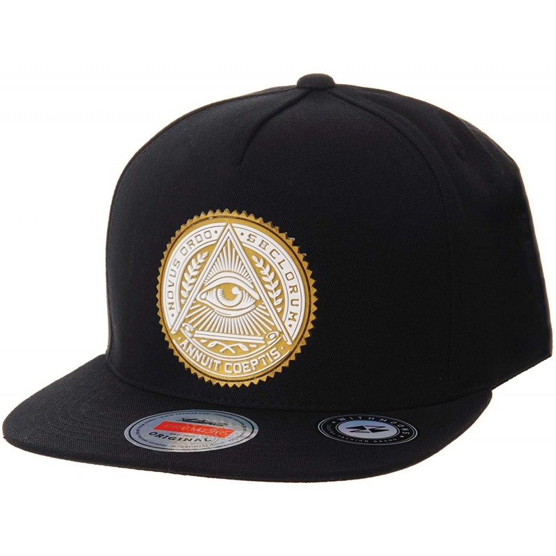 Baseball Caps Snapback Hat Illuminati Patch Hip Hop Baseball Cap AL2344 - Gold - CH12HS7EV95 $21.06