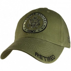 Baseball Caps U.S. Army Retired Distressed Green Baseball Cap Hat - CR11K3TW3NH $25.49