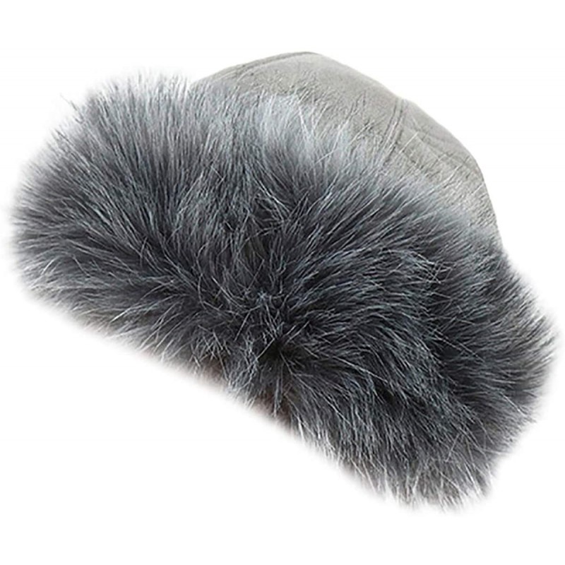 Cold Weather Headbands Womens Winter Hat Faux Fur Headband Cap Headgear Earwarmer Earmuff Snow Hat - E-gray - CQ18LYYWTOE $27.67