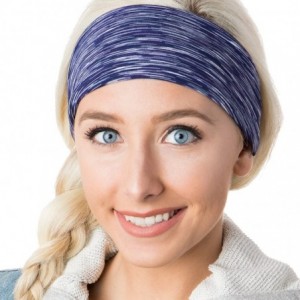 Headbands Xflex Space Dye Adjustable & Stretchy Wide Headbands for Women - Heavyweight Space Dye Navy - CI17XWKS2G8 $12.68