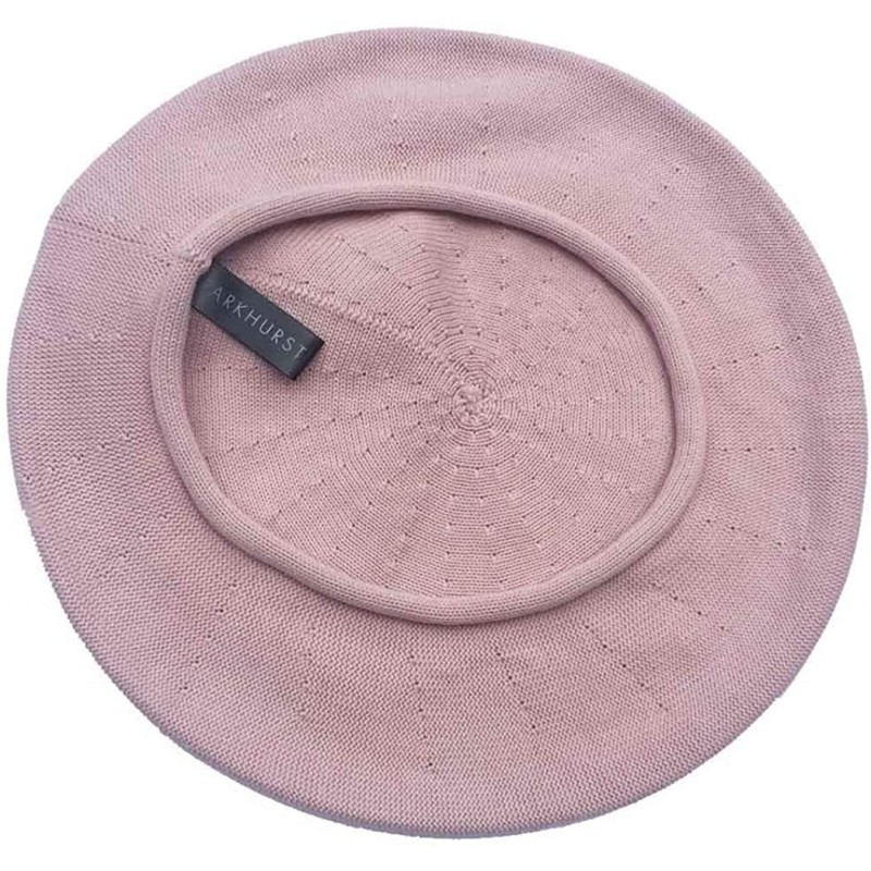 Berets 10-1/2 Inch Cotton Knit Beret - Pink Pearl - CJ18S97L2WR $44.77