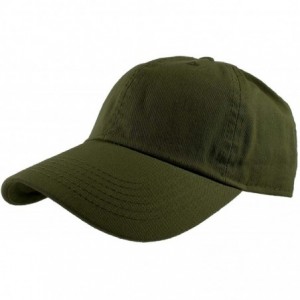 Baseball Caps Baseball Caps Dad Hats 100% Cotton Polo Style Plain Blank Adjustable Size - Army Green - CL18EZ0667C $21.07