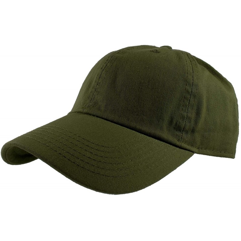 Baseball Caps Baseball Caps Dad Hats 100% Cotton Polo Style Plain Blank Adjustable Size - Army Green - CL18EZ0667C $11.42