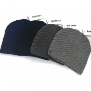 Skullies & Beanies Unisex Skull Beanie Cap Cuff Plain Knitted Hat Ski Hat for Men or Women - Navy Blue01 - CM184AGQO6Z $25.77