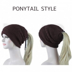 Skullies & Beanies Soft Ponytail Messy Bun Beanie Stretchable Winter Slouchy Beanie Knit Hat Neck Scarf for Women and Girls -...