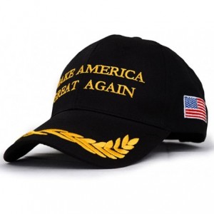 Baseball Caps Make America Great Again Donald Trump USA Cap Adjustable Baseball Hat - Black 1 - CO18GDMSA39 $11.03