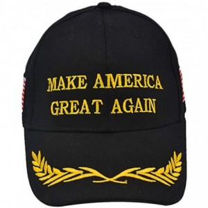 Baseball Caps Make America Great Again Donald Trump USA Cap Adjustable Baseball Hat - Black 1 - CO18GDMSA39 $19.07