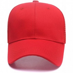 Baseball Caps Personalized Snapback Trucker Hats Custom Unisex Mesh Outdoors Baseball Caps - Red-1 - CZ18QA0LQ87 $26.75