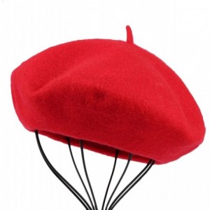 Berets French Wool Berets Hat Artist Casual Fashion Winter Warm Beanie Cap for Women - Red - CI18NNWQ32W $27.59