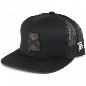 Baseball Caps Alabama 'Midnight 22' Black Leather Patch Hat Flat Trucker - Heather Grey/Black - CM18IGQ8CGU $79.74