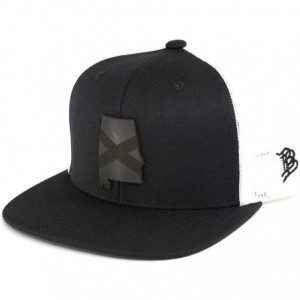 Baseball Caps Alabama 'Midnight 22' Black Leather Patch Hat Flat Trucker - Heather Grey/Black - CM18IGQ8CGU $79.74