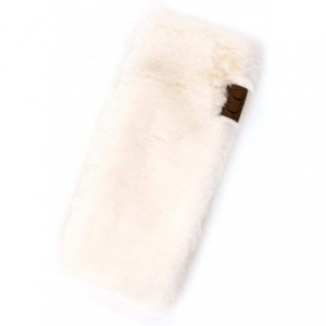 Cold Weather Headbands Faux Fur Sherpa Lining Soft Headwrap Headband - Ivory - CJ18ISZME2H $30.57