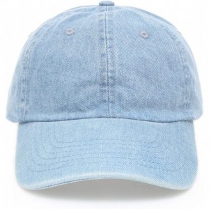 Baseball Caps Casual 100% Cotton Denim Baseball Cap Hat with Adjustable Strap. - Light Blue - C018C2LLG9U $24.01