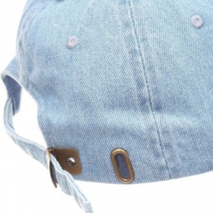 Baseball Caps Casual 100% Cotton Denim Baseball Cap Hat with Adjustable Strap. - Light Blue - C018C2LLG9U $28.12