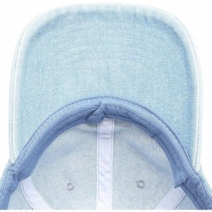 Baseball Caps Casual 100% Cotton Denim Baseball Cap Hat with Adjustable Strap. - Light Blue - C018C2LLG9U $28.12