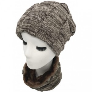 Skullies & Beanies Womens Slouchy Warm Snow Knit Cap Beanie Winter Hat Scarf Set - Khaki - CJ187XXUMM9 $20.71