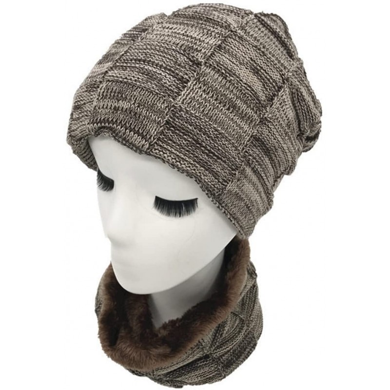 Skullies & Beanies Womens Slouchy Warm Snow Knit Cap Beanie Winter Hat Scarf Set - Khaki - CJ187XXUMM9 $19.98