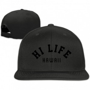 Sun Hats Hawaii Hi Life Design Snapback Hip Hop Flat Bill Baseball Caps For Men Women - Black - CH1879TDR7G $23.92