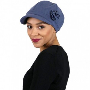 Newsboy Caps Womens Hat Newsboy Cap Fleece Winter Cancer Headwear Ladies Chemo Hat Cabbie Head Coverings Brighton - Blue Grey...