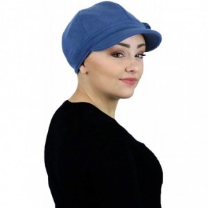 Newsboy Caps Womens Hat Newsboy Cap Fleece Winter Cancer Headwear Ladies Chemo Hat Cabbie Head Coverings Brighton - Blue Grey...