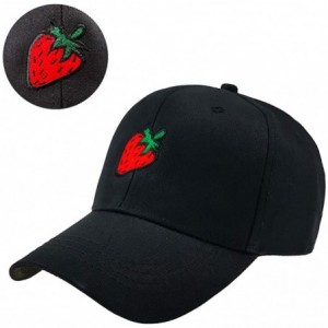Baseball Caps Strawberry Embroidered Baseball Adjustable - Black2 - CC18OZHAIU8 $23.37