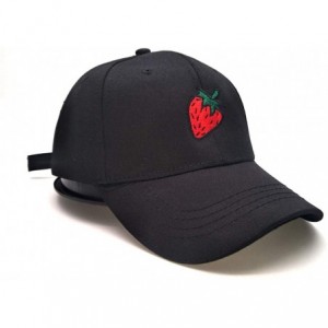 Baseball Caps Strawberry Embroidered Baseball Adjustable - Black2 - CC18OZHAIU8 $28.49