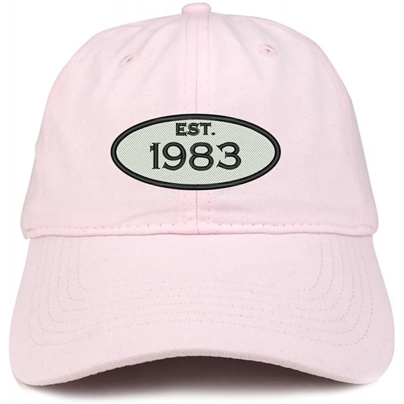 Baseball Caps Established 1983 Embroidered 37th Birthday Gift Soft Crown Cotton Cap - Light Pink - CK180L9I53N $32.23