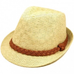 Fedoras Classic Fedora Straw Hat with Braided Band Available - Natural - CH110GWUHUR $19.51