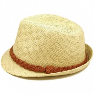 Fedoras Classic Fedora Straw Hat with Braided Band Available - Natural - CH110GWUHUR $19.51