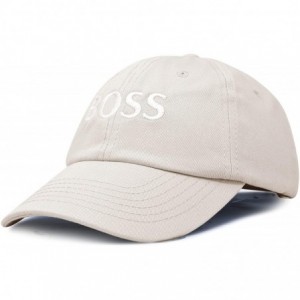 Baseball Caps BOSS Baseball Cap Dad Hat Mens Womens Adjustable - Beige - CZ18M9MKESS $25.84