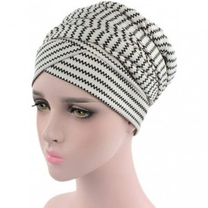 Skullies & Beanies Women India Muslim Elastic Turban Print Long Tail Hat Head Scarf Printed Cap Long Tail Cap (F) - C618HIHRY...